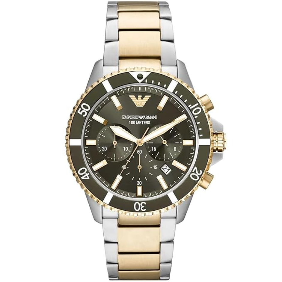 Emporio Armani Chronograph Green Dial Men's Watch AR11361