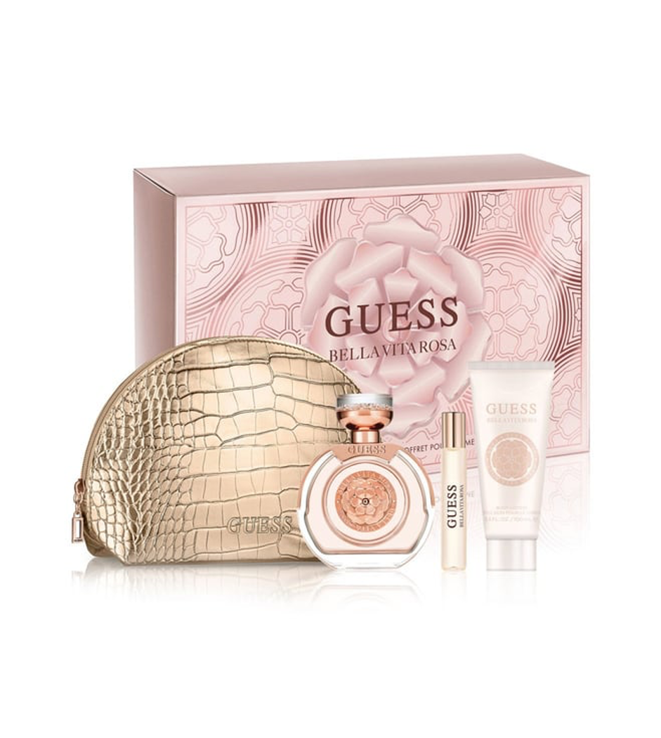 GUESS Guess Bella Vita Rosa Gift Set Eau de Toilette 100ml 15ml Body Lotion 100ml & Pouch