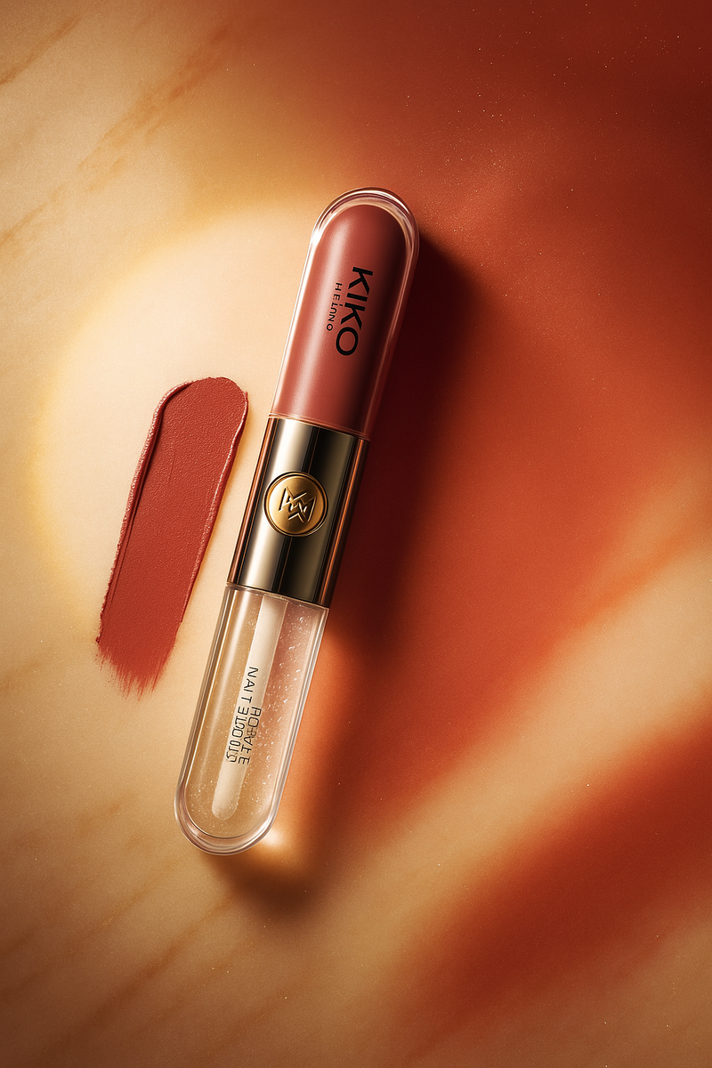 Kiko lipstick on a warm-toned background