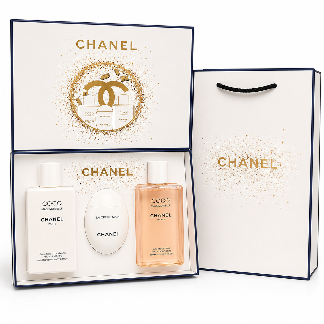 Chanel Coco Mademoiselle Body Gift Set (Body Lotion 200ml + Hand Cream 50ml + Foaming Shower Gel 200ml)