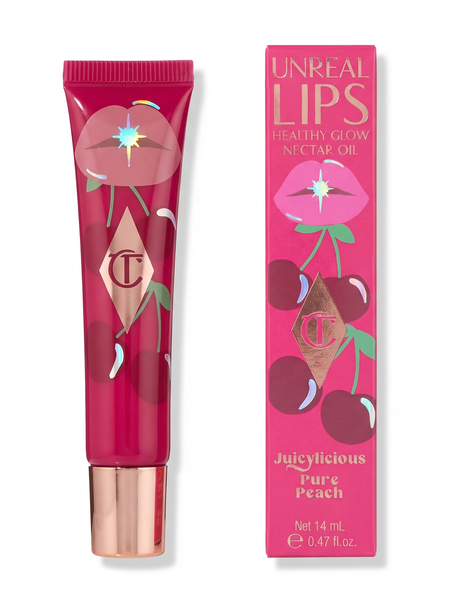 Charlotte Tilbury Unreal Lips Nectar Oil Pure Peach tube and box