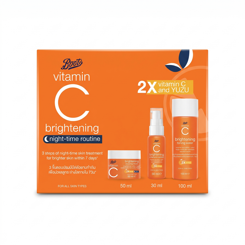 Boots Vitamin C Brightening Night-Time Routine set box