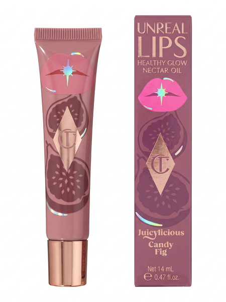 Charlotte Tilbury Unreal Lips Nectar Oil Candy Fig tube and box