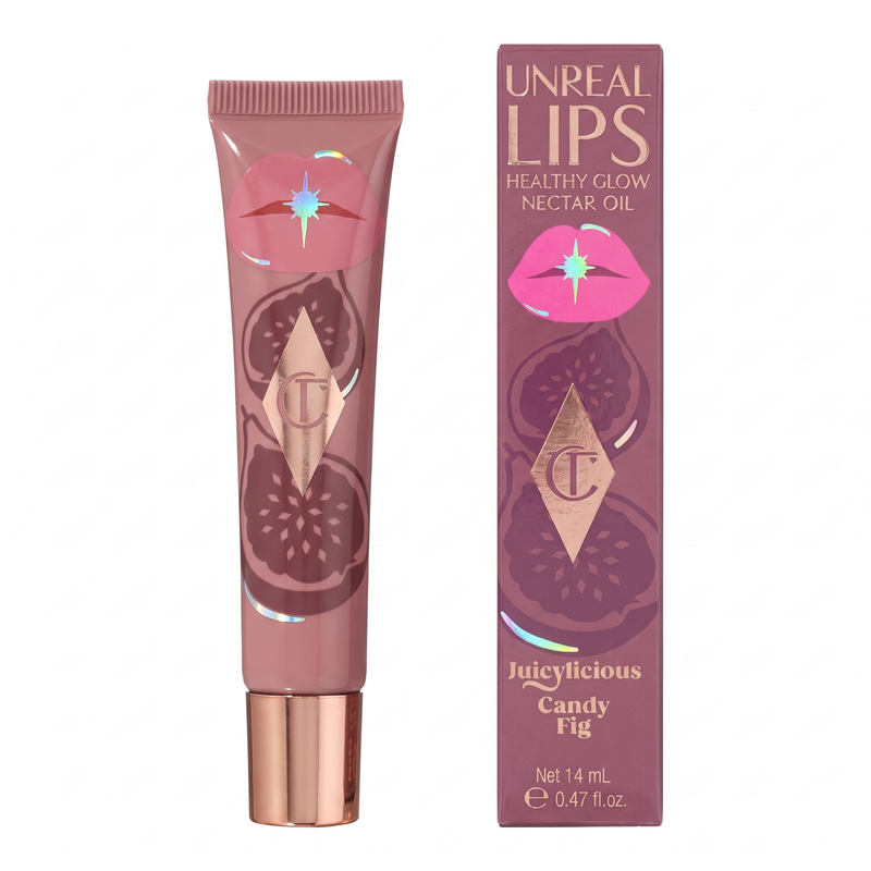 Charlotte Tilbury Unreal Lips Nectar Oil Candy Fig tube and box