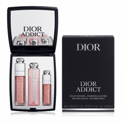 Dior Addict Natural Glow Lip Essentials set with lip balm, compact and box