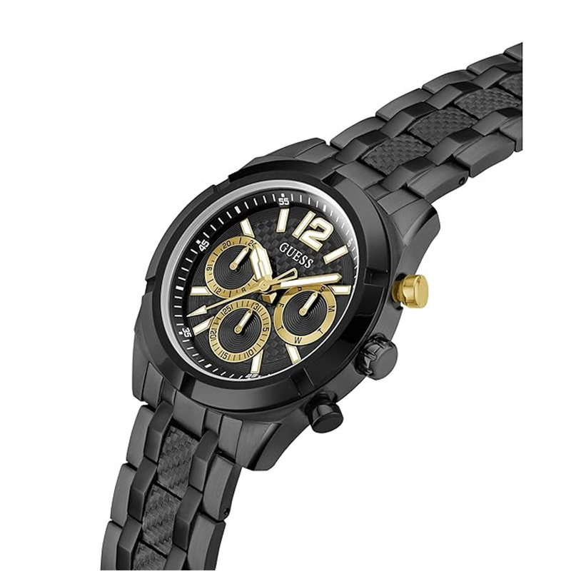 GUESS Analog Black Dial Men's Stainless Steel Black Band Watch-Gw0714G4