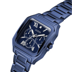 Men Blue Square Stainless Steel Dial Analog Watch- GW0631G3