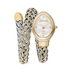 Just Cavalli Novara JC1L264M0055 two tone braided watch mother of pearl dial
