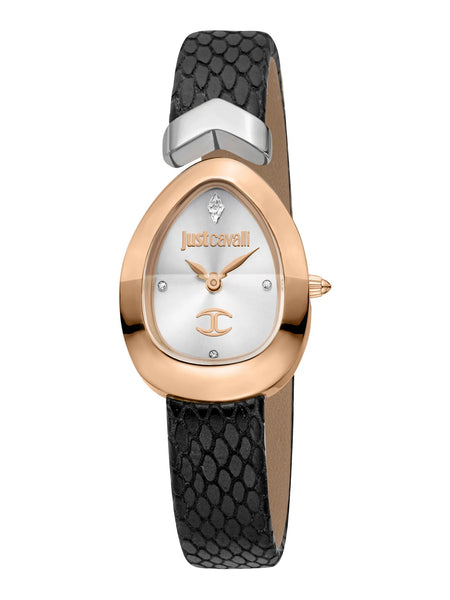 Just Cavalli Diversa Snake JC1L321L0065 rose gold watch black leather strap