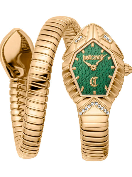 Just Cavalli Speranza JC1L356M0035 gold pentagonal snake watch green dial