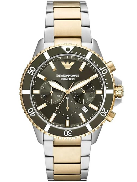 Emporio Armani Chronograph Green Dial Men's Watch AR11361