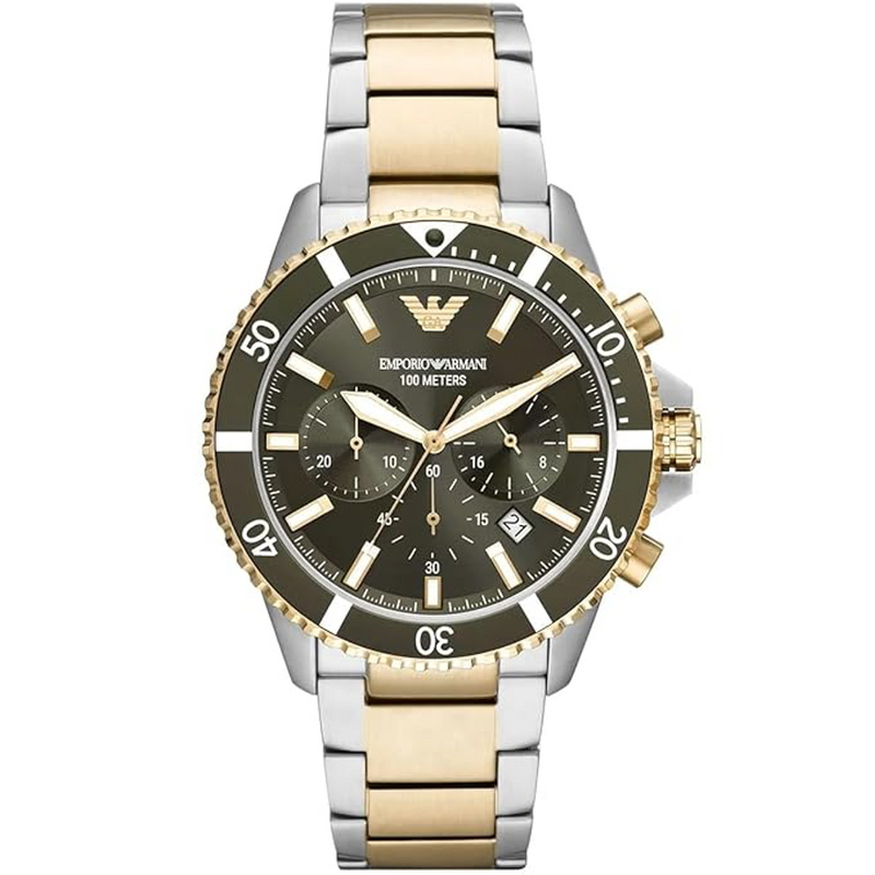 Emporio Armani Chronograph Green Dial Men's Watch AR11361