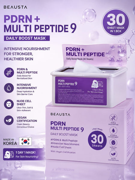 Beausta PDRN + Multi Peptide 9 Daily Boost Mask 30 Sheets