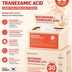Beausta Niacinamide + Tranexamic Acid Dark Solution Daily Mask 30 Sheets