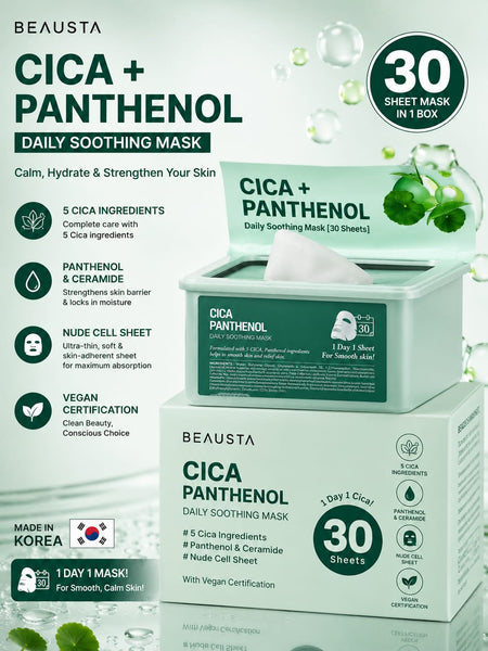 Beausta Cica + Panthenol Daily Soothing Mask 30 Sheets