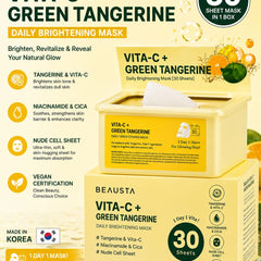 Beausta Vita-C + Green Tangerine Daily Brightening Mask 30 Sheets