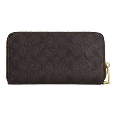 Coach Walnut Signature Zip Around Wallet