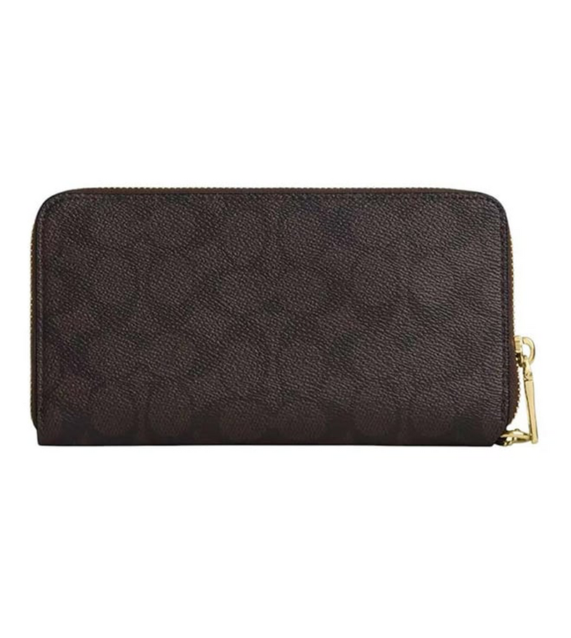Coach Walnut Signature Zip Around Wallet