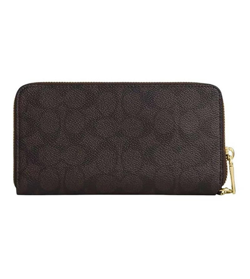 Coach Walnut Signature Zip Around Wallet