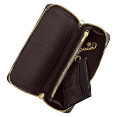 Coach Taupe Signature Zip Around Wallet