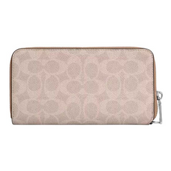Coach Taupe Signature Zip Around Wallet