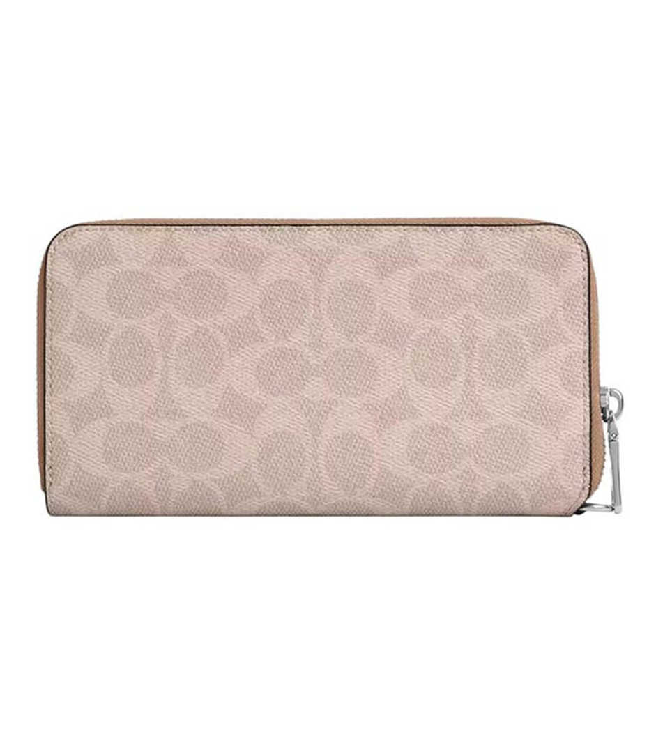 Coach Taupe Signature Zip Around Wallet