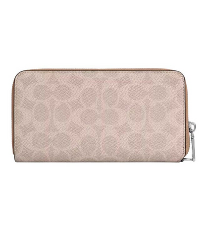 Coach Taupe Signature Zip Around Wallet