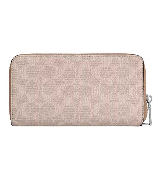 Coach Taupe Signature Zip Around Wallet
