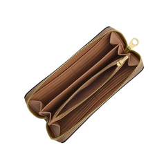 Coach Brown Signature Zip Around Wallet
