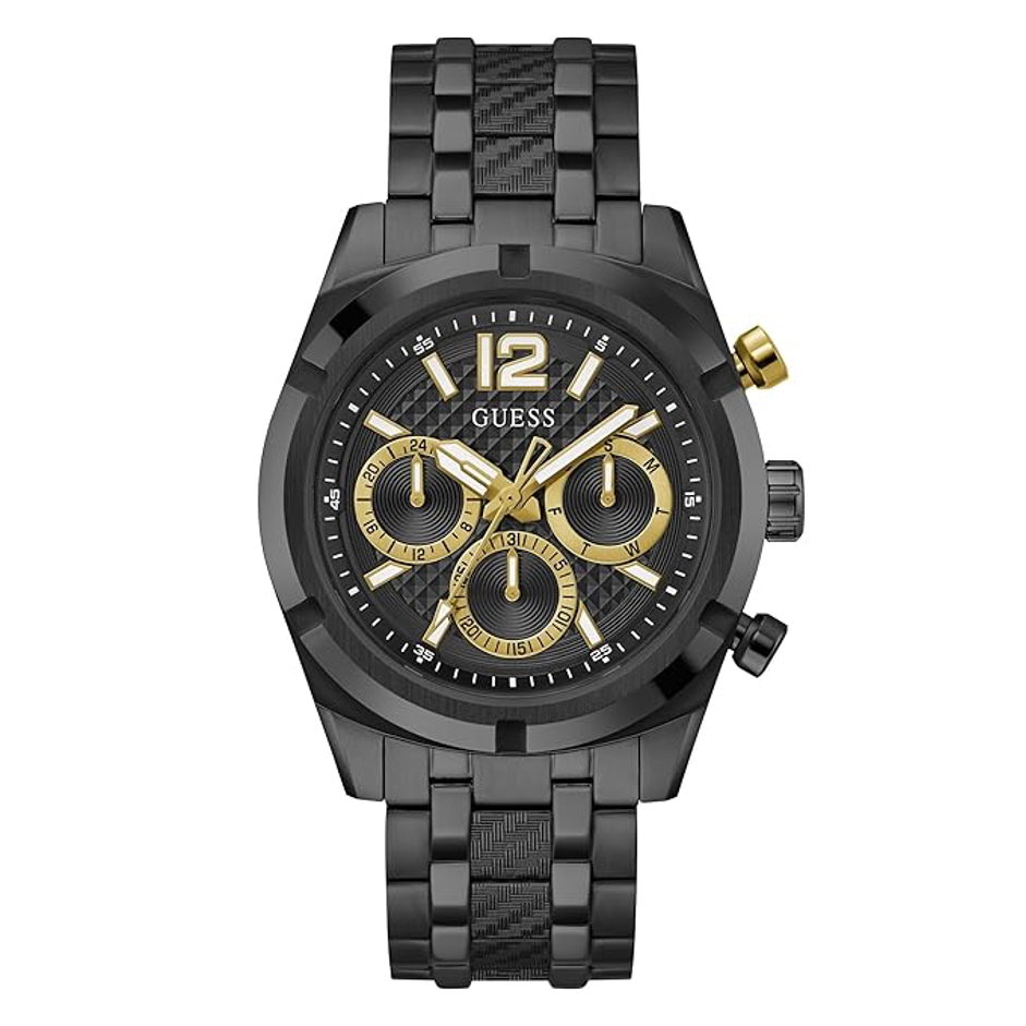 GUESS Analog Black Dial Men's Stainless Steel Black Band Watch-Gw0714G4