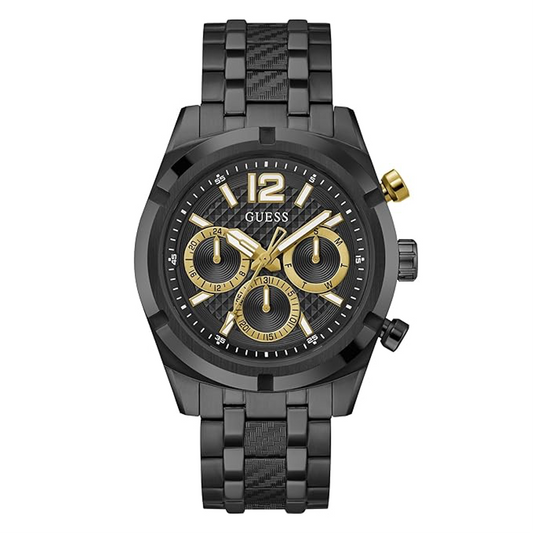 GUESS Analog Black Dial Men's Stainless Steel Black Band Watch-Gw0714G4