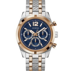 GUESS Mens Stainless Steel Analog Blue Dial Watch-GW0714G3