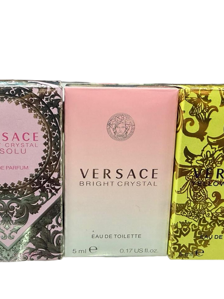 Versace Bright Crystal, Bright Crystal Absolu and Yellow Diamond 5ml travel set