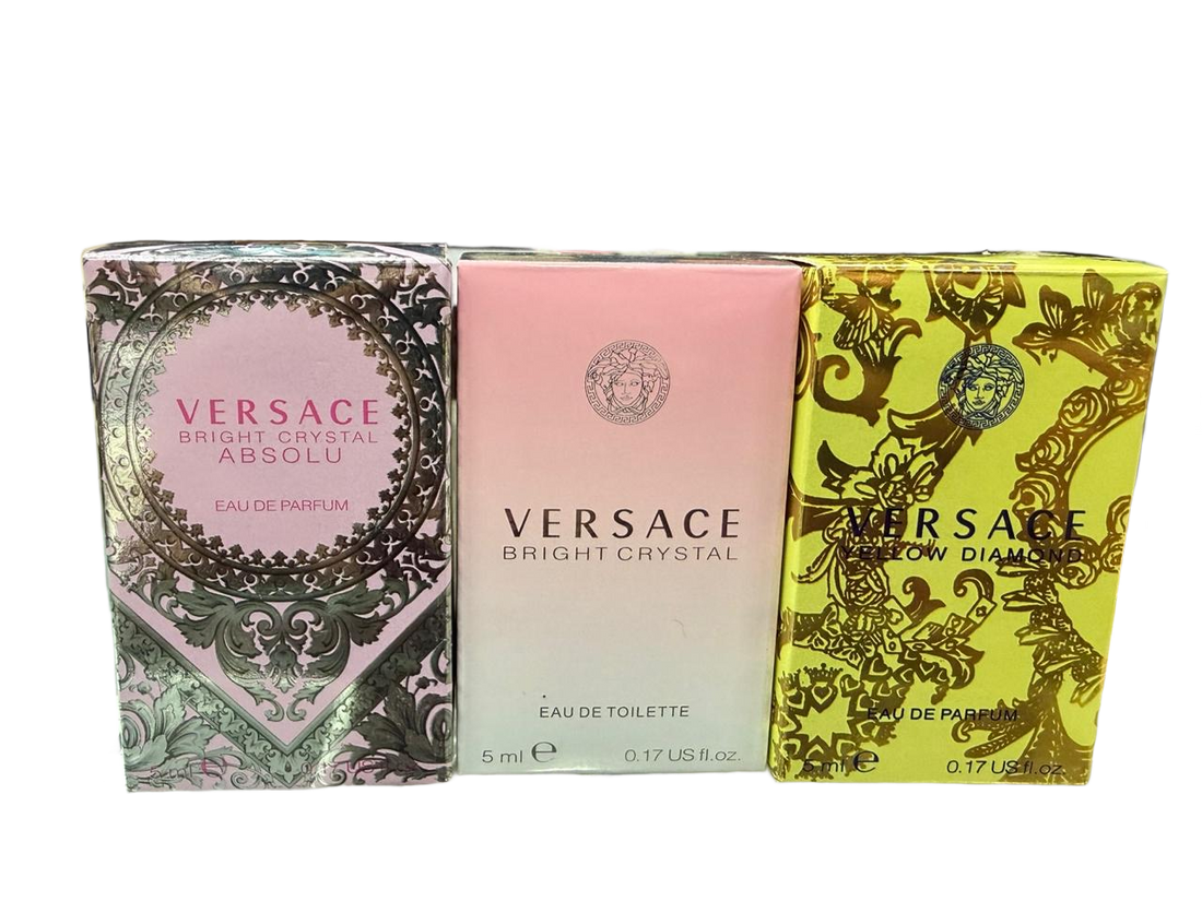 Versace Bright Crystal, Bright Crystal Absolu & Yellow Diamond 3-Piece Mini Set — 3 x 5ml