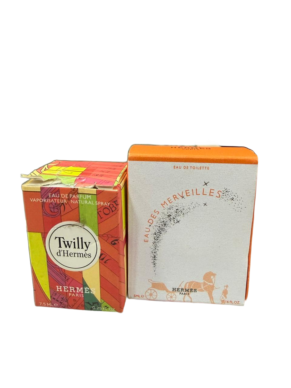 Hermès Twilly d'Hermès & Eau des Merveilles 2-Piece Mini Set — Twilly EDP 7.5ml, Eau des Merveilles EDT 5ml