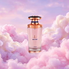 Lattafa Mayar among pastel clouds