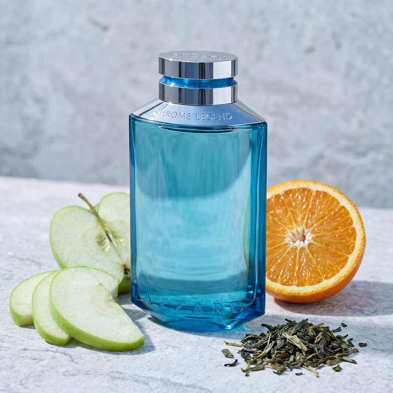 Azzaro Chrome Legend with green apple, bitter orange and tea leaves