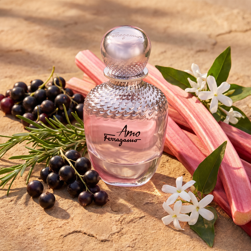 Amo Ferragamo with blackcurrant, rosemary, rhubarb and jasmine