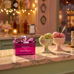 Ferragamo Signorina Ribelle at a gelateria on an evening out