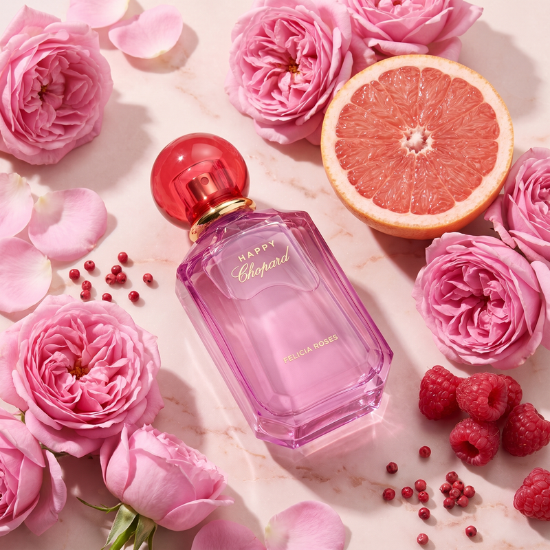 Chopard Felicia Roses with roses, grapefruit, raspberries and pink pepper