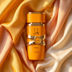 Lattafa Yara Tous in mango-yellow silk