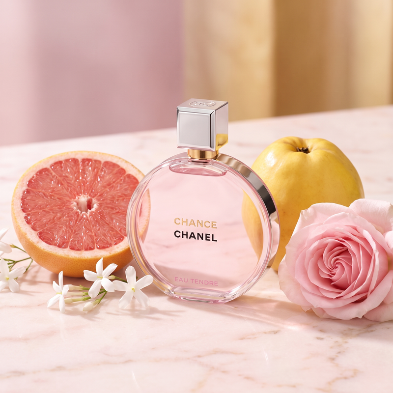 Chanel Chance Eau Tendre EDP with grapefruit, quince, rose and jasmine