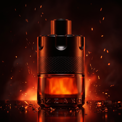Azzaro The Most Wanted Parfum among glowing embers
