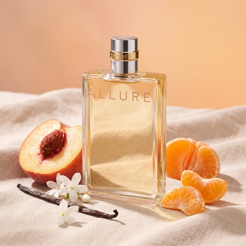 Chanel Allure with peach, mandarin, jasmine and vanilla
