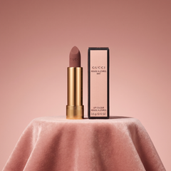 Gucci Mat 210 Julie Rose lipstick editorial still life