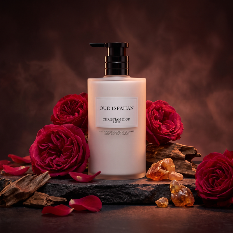 Dior Oud Ispahan Body Lotion with Damascus roses, oud and labdanum