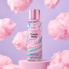 Victoria's Secret Candy Baby body mist among cotton-candy clouds