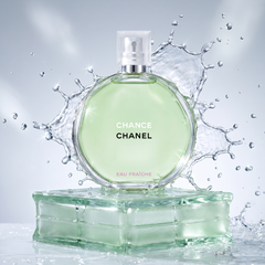 Chanel Chance Eau Fraiche Eau de Toilette in a fresh splash