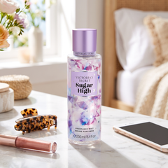 Victoria's Secret Sugar High body mist for a casual day out