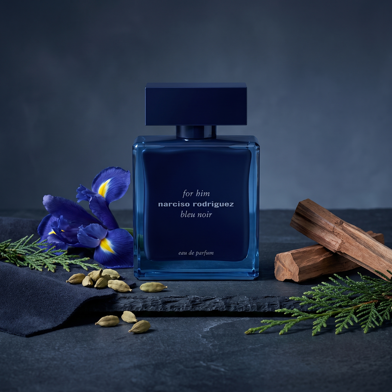 Narciso Rodriguez For Him Bleu Noir with iris, cardamom and suede